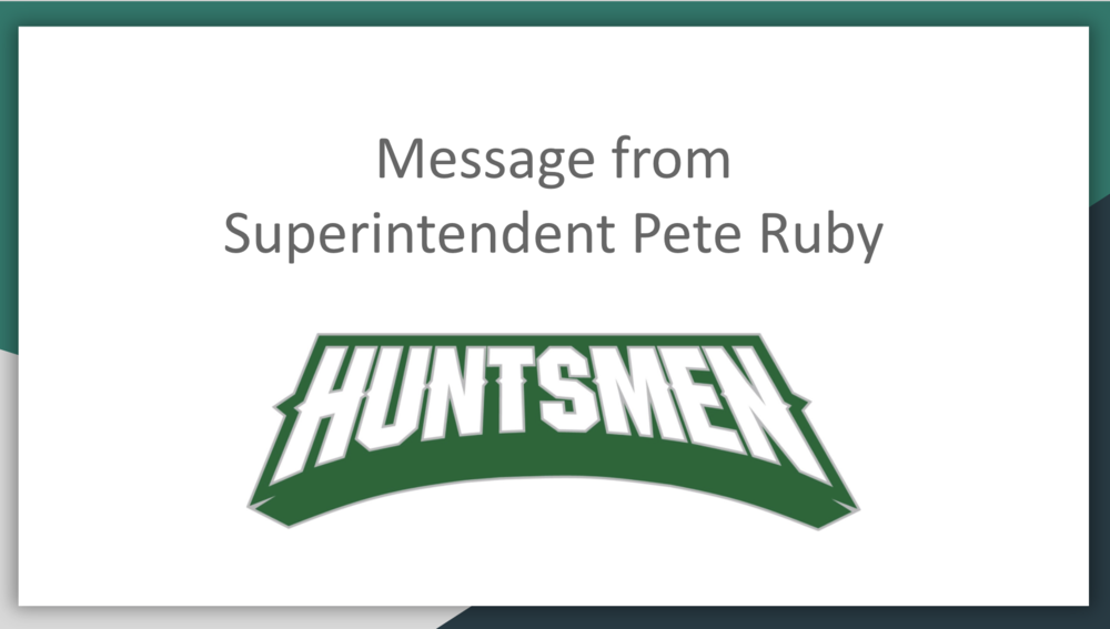Superintendent's Message