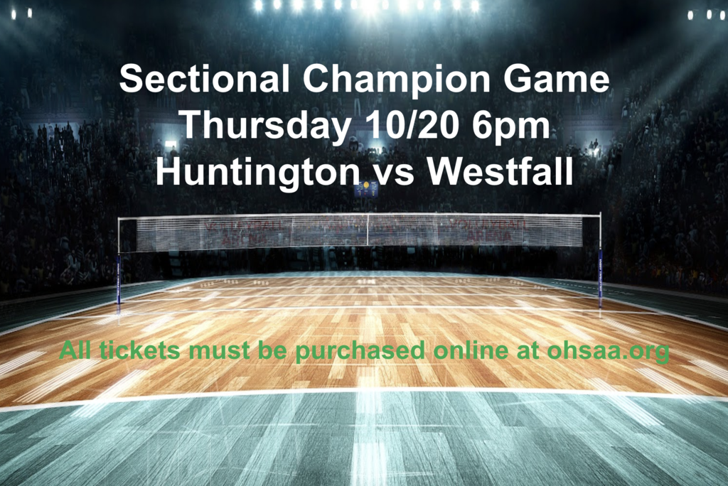 Sectional Volleyball Game on Thursday October 20th